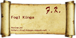 Fogl Kinga névjegykártya